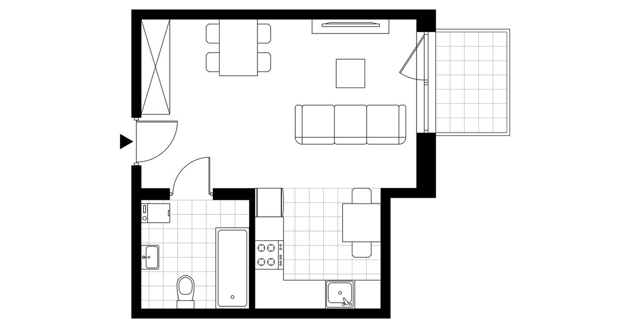 1-pokojowe mieszkanie 32m2 + balkon — miniatura 3