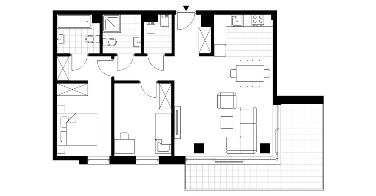 3-pokojowe mieszkanie 70m2 + balkon — miniatura 3