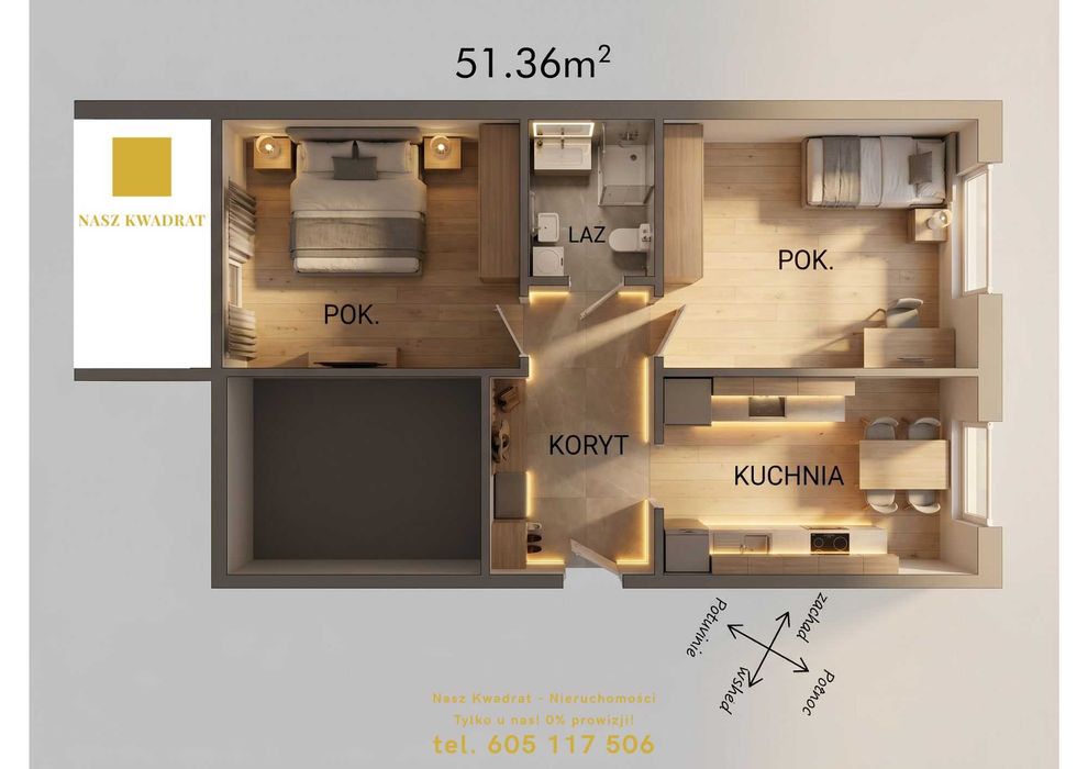 Mieszkanie z balkonem o południowej ekspozycji. 0% — miniatura 2